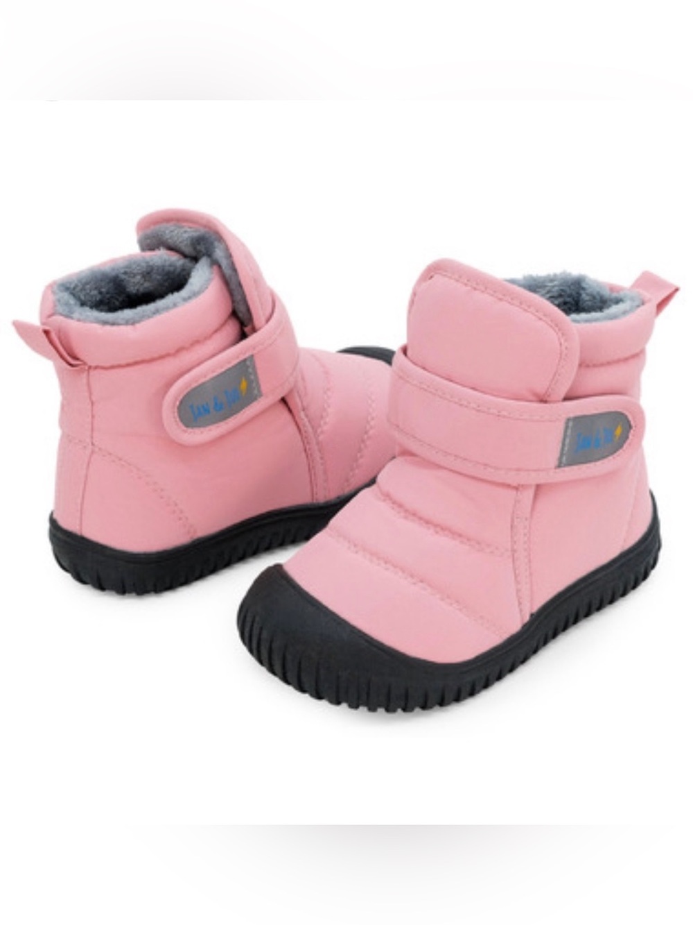 Jan & Jul Toddler Insulated Pink Snow Boots with Hook-and-Loop Strap